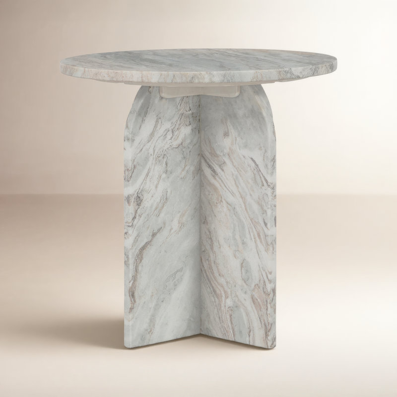 Reilly Marble End Table, Rusty Gray