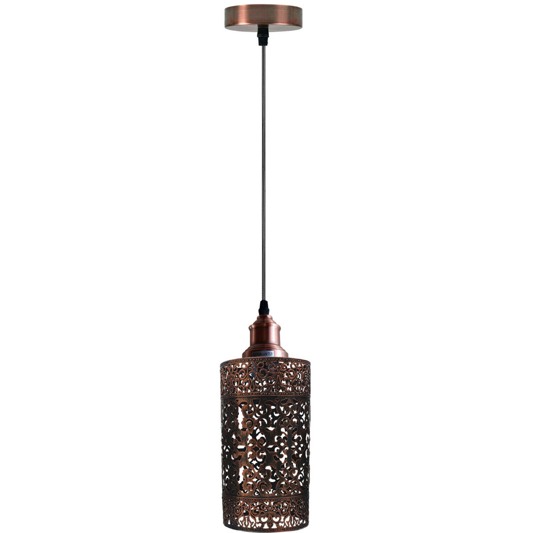 Hanes 1 - Light Rustic Red Cylinder Pendant
