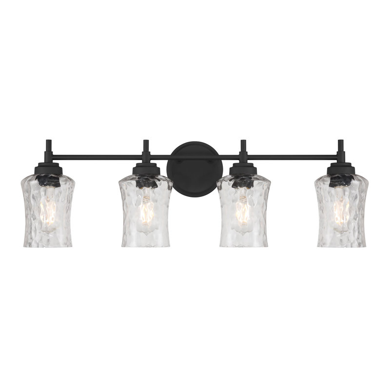 Meuble-lavabo 4 lumières 29,25 po Clarvyn, H 9,25 po x l 29,25 po x P 6,75 po, Noir, 4 lumières