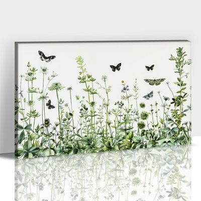  Flower Canvas Wall Art, Rustic Botanical Plant Prints Country Nature Pictures, Serene Greenery Artwork Decor, Ready to Hang Canvas Wall Decor Painting for Bathroom Bedroom Living Room, 12x16 inches