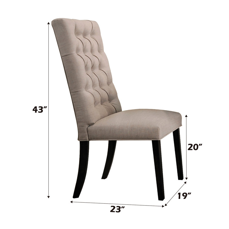 Ensemble de 2 chaises en lin brun clair et finition noire rétro