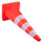 Cône de sécurité de 36 pouces en PVC orange avec collier réfléchissant et base lestée pour le contrôle des chaussées, des allées et des stationnements