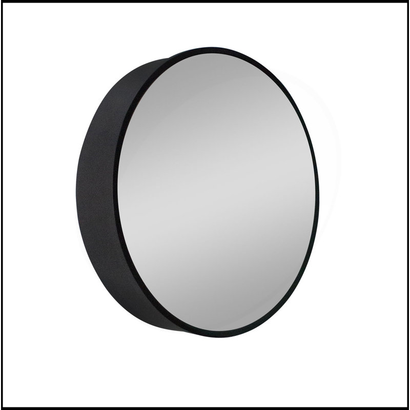 Stylish 24X24 Inch Black Metal Framed Wall Mount Bathroom Medicine Cabinet With Mirror