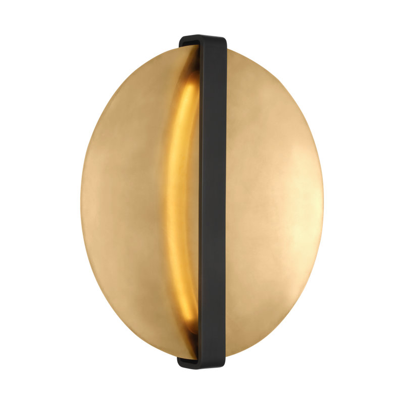 Peter Bristol Cymbal 1-light wall sconce in natural brass finish with brass shade, Bronze/Hand Rubbed Antique Brass