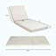 ENSEMBLE DE CHAISE LUNGE, EN BOIS D'ACACIA AVEC COUSSIN LUNGE (crème) - Version gris foncé assortie disponible (1 pièce Chase Lounge + 1 coussin)