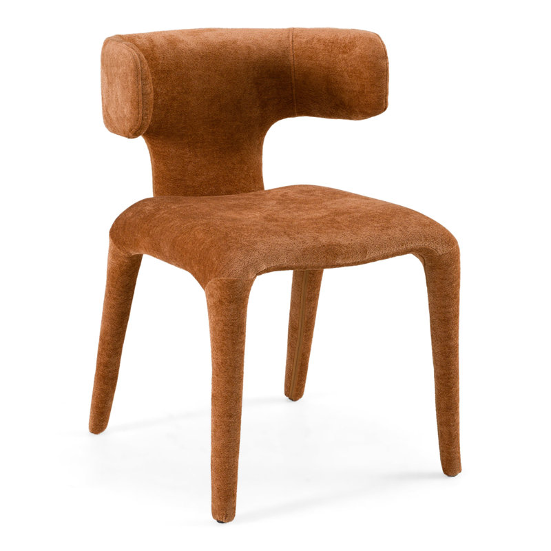 Margart 18.7'' H Upholstered Parsons Chair, Rust Velvet