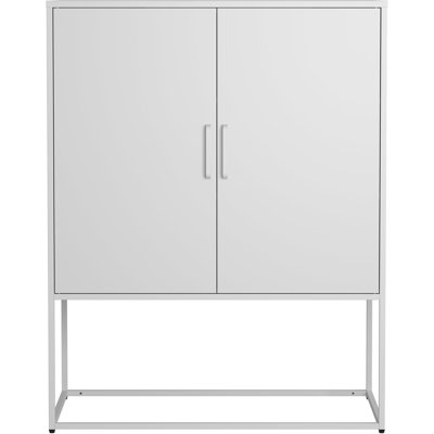Buffet robuste en métal avec 2 tablettes