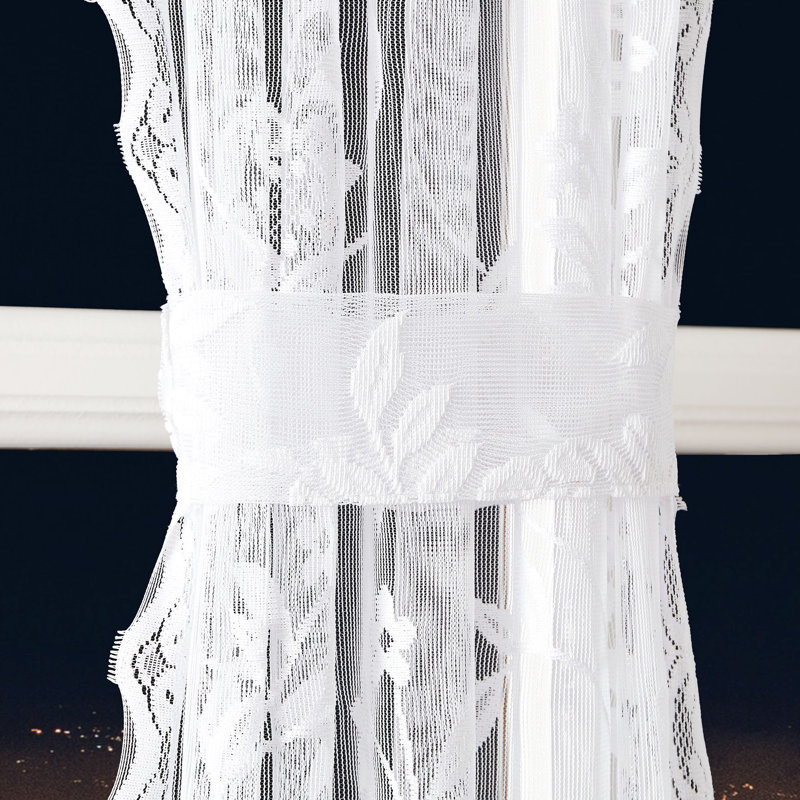 Jauier Semi Sheer Door Curtain, White, 52" W x 72" L