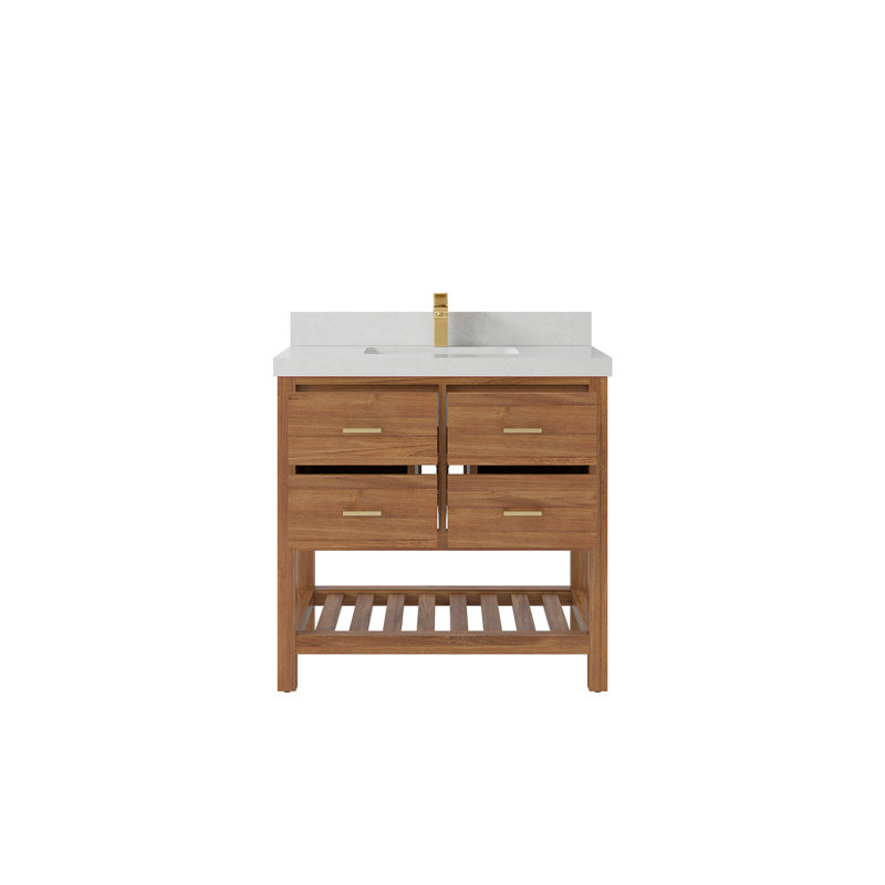 Ensemble de meuble-lavabo simple 36 po Parker, Quartz de Carrare
