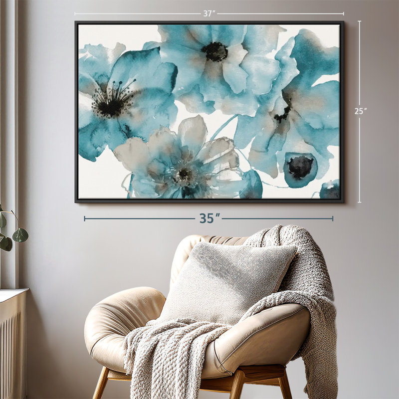Impression sur toile bleu sarcelle, H 25 po x l 37 po