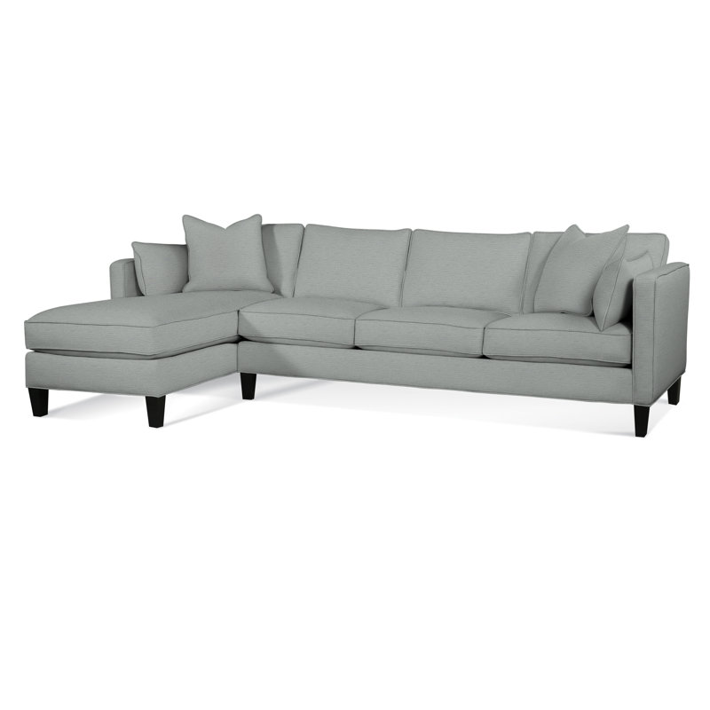 Lenox Chaise Sectional, Brown Geometric, 0456-33, Left Hand Facing, Black
