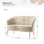Donata 128cm W Modern Velvet 2 Seat Sofa with Tufted Flower-Shaped Back-2116205037