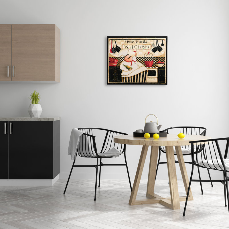 «Home Is in the Kitchen with Happy Chef Illustration» par Dan DiPaolo - impression d'art graphique, H 24 po x l 30 po
