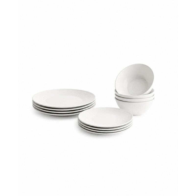 Barro NewWave Melamine Dinnerware Set - 12-Piece - White, White