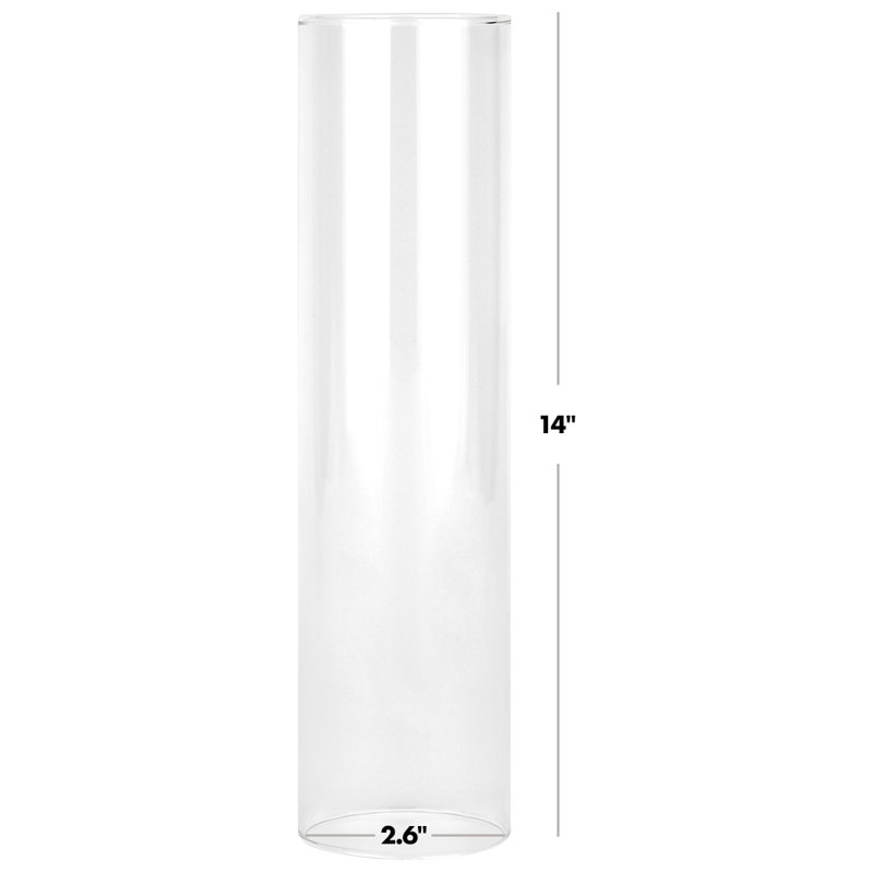 Glass Tabletop Hurricane, 14" H x 2.6" W x 2.6" D