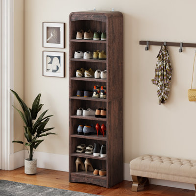Meuble à chaussures mince de 172 cm (67,7 po), meuble de rangement pour 16 paires de chaussures hautes pour entrée