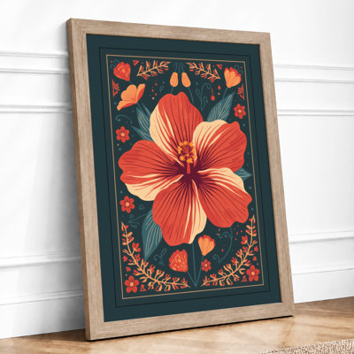 Hibiscus in Bloom Botanical - Framed Print