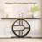 Industrial 55" Console Table | 5-Tier Entryway Sofa Table with Circle Storage Shelves & O-Shaped Metal Frame-917103001