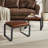 Biorte 19.69'' W Top Grain Genuine Leather Rectangle Ottoman with Metal Base-1064296396