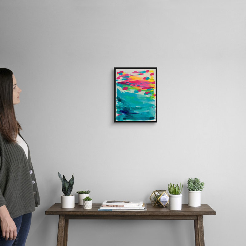 «Decembre, béni à Bali» par Amira Rahim, reproduction sur toile, H 16 po x l 13 po x P 1,75 po, Toile avec cadre noir