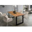 Alam Acacia Solid Wood Top Metal Base Dining Table-64316936