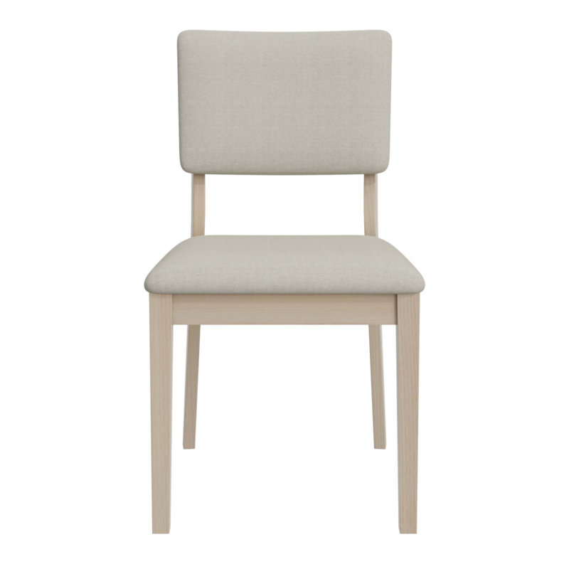 Chaises de salle à manger rembourrées de style Mid-Century avec pieds en bois lavé, ensemble de 2, combinant confort et style