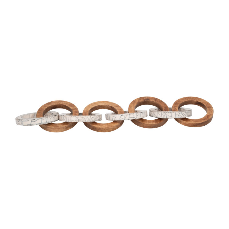 33" Addy Wood And Resin Link Chain, 3"H - 33" x 6" x 3"