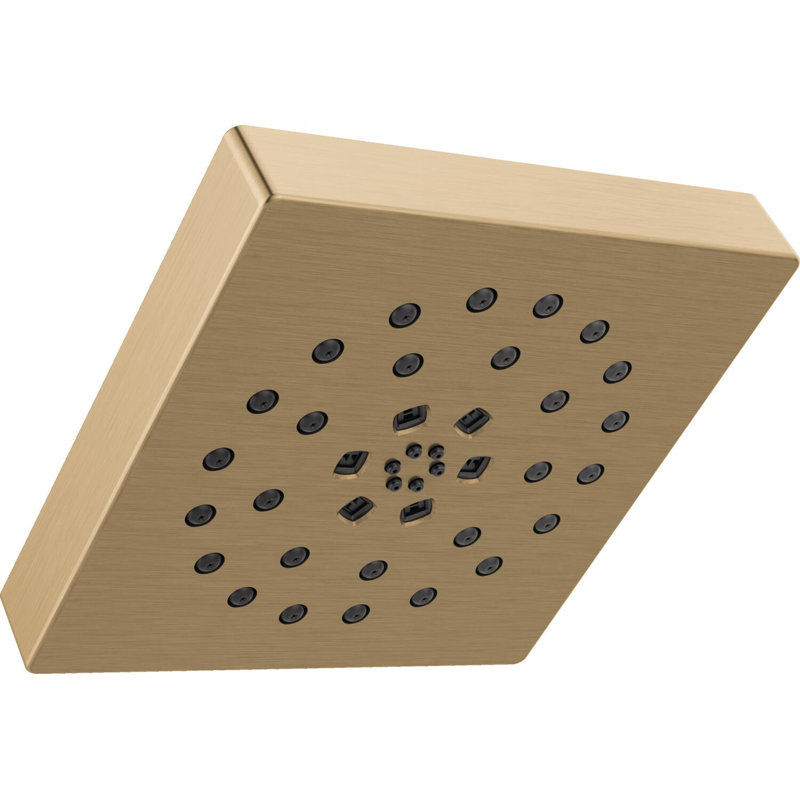 Multi Function Fixed Shower Head with H2Okinetic Technology, Lumicoat Champagne Bronze