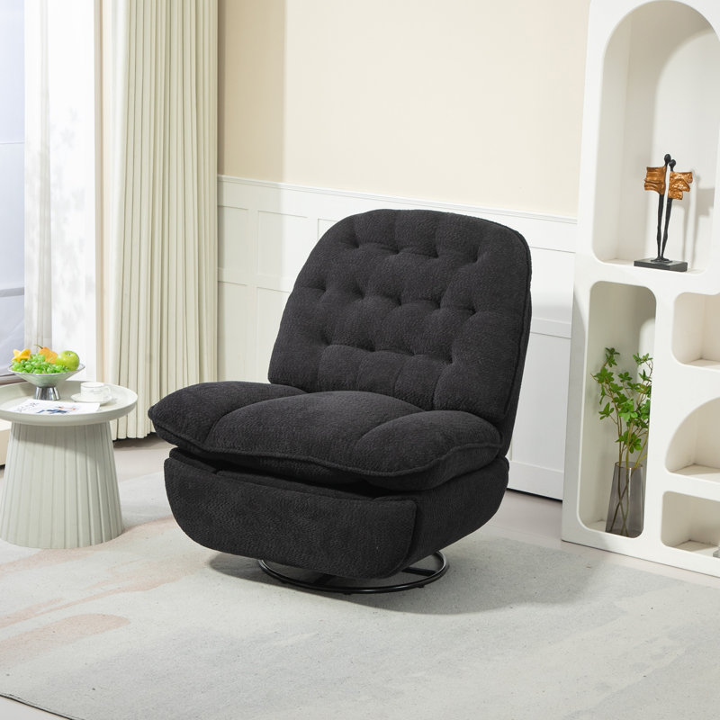 Fauteuil inclinable moderne capitonné, Noir