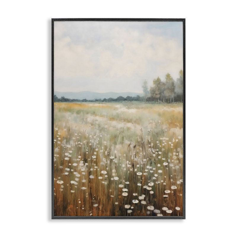 «A Field Of Wildflowers», estampe numérique, design by Creative Studio, H 18 po x l 12 po, Giclée encadrée noir minuit