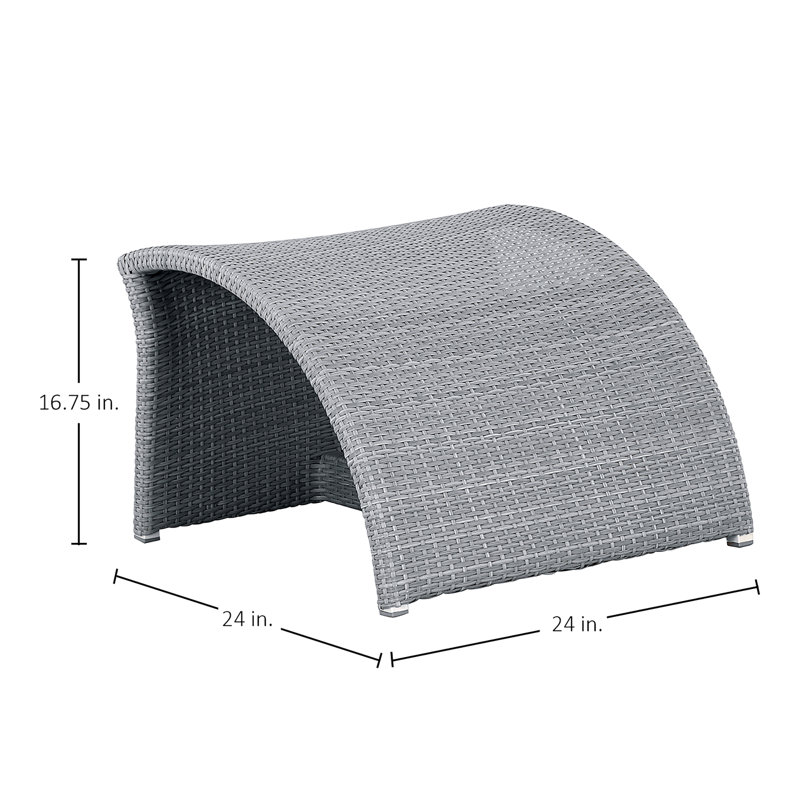 Halo N-Dura Resin Wicker Outdoor Woven Ottoman, Oyster