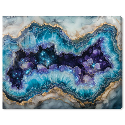 Stellar Shard Core Canvas Blue Geode Art by Art Remedy