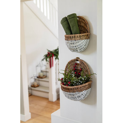 S/2 WILLOW WALL BASKETS