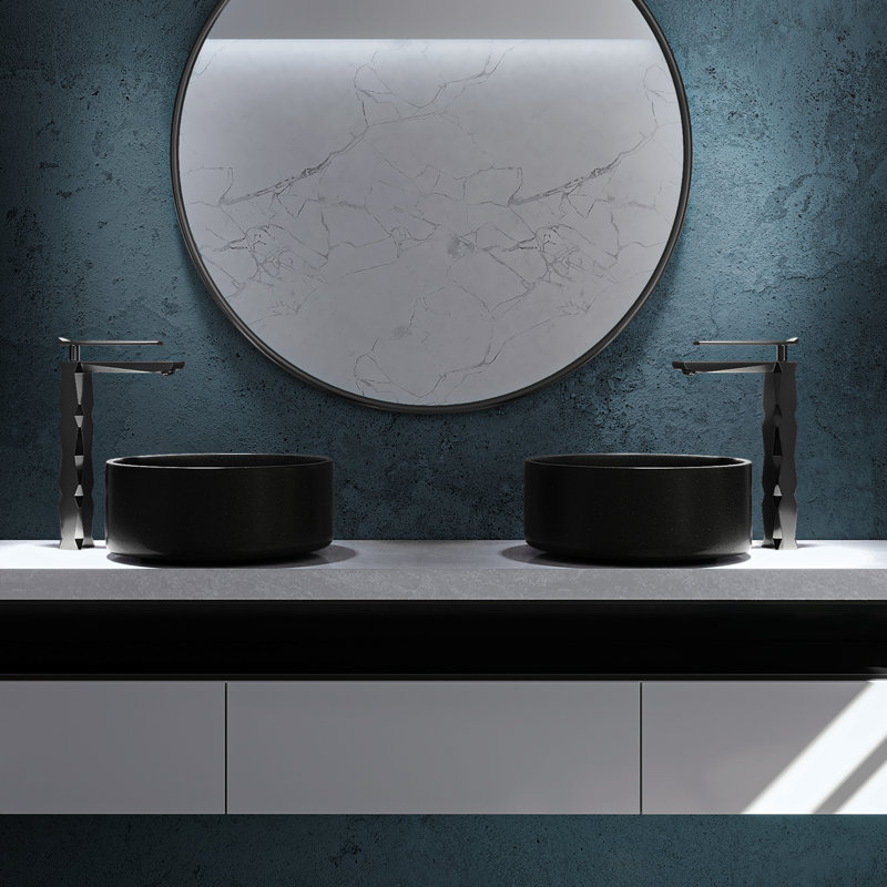 Ikon High Luxury Vessel Sink Bathroom Faucet, Black