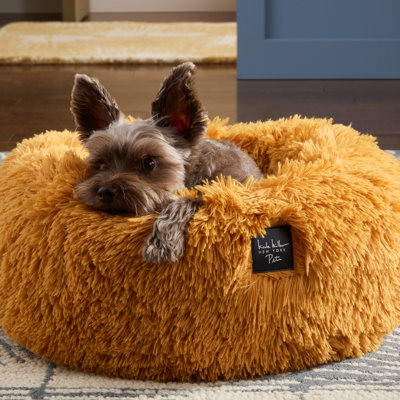 NICOLE MILLER NEW YORK PET Ellie Fuzzy Solid Donut Pet Bed Round Bed for Dogs