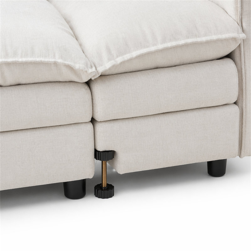 Canapé modulaire de 105 po, Beige, Orienté vers la gauche