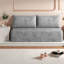 Canapé d'angle sans assemblage, tissu en velours côtelé gris, canapé modulaire moderne pour la maison-2032682629