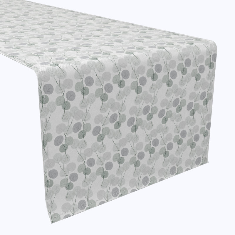Table Runner, 100% Cotton, 16X72", Monochrome Branches, 90" L x 16" W