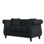 3 places en velours noir. Avec accoudoirs roulés, garniture cloutée. Et confortable. Pour le salon, la chambre à coucher, le bureau. Capacité de charge de 250 lb. Assemblage requis pour la vie, cadre de chambre à coucher. Mousse douce