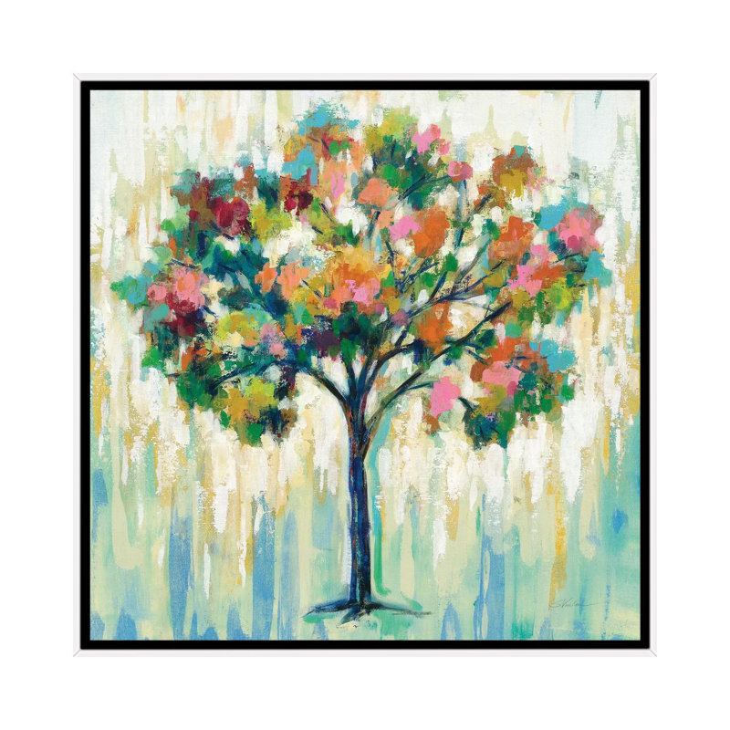 «Blooming Tree» par Silvia Vassileva - impression, H 37 po x l 37 po x P 1,5 po, Toile blanche encadrée, Aucun mat