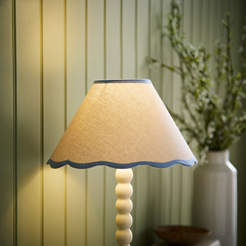 Florie Novelty Lamp Shade ( Clip On ), 15cm H x 27.5cm W x 27.5cm D, Cream/Blue