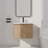 24" Single Sink Wall Mounted Bathroom Vanity,Floating Vanity With 2 Doors and White Resin Top