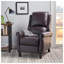 Fauteuil inclinable Mid-Century moderne avec pieds en bois massif, revêtement en similicuir capitonné pour le salon, bourgogne