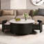 Table basse ronde moderne mobile avec roulettes-1175816595