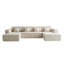 Canapé modulaire en forme de U avec canapé en velours côtelé de 138 po avec 4 coussins moelleux et 4 coussins Boneless-1772075758