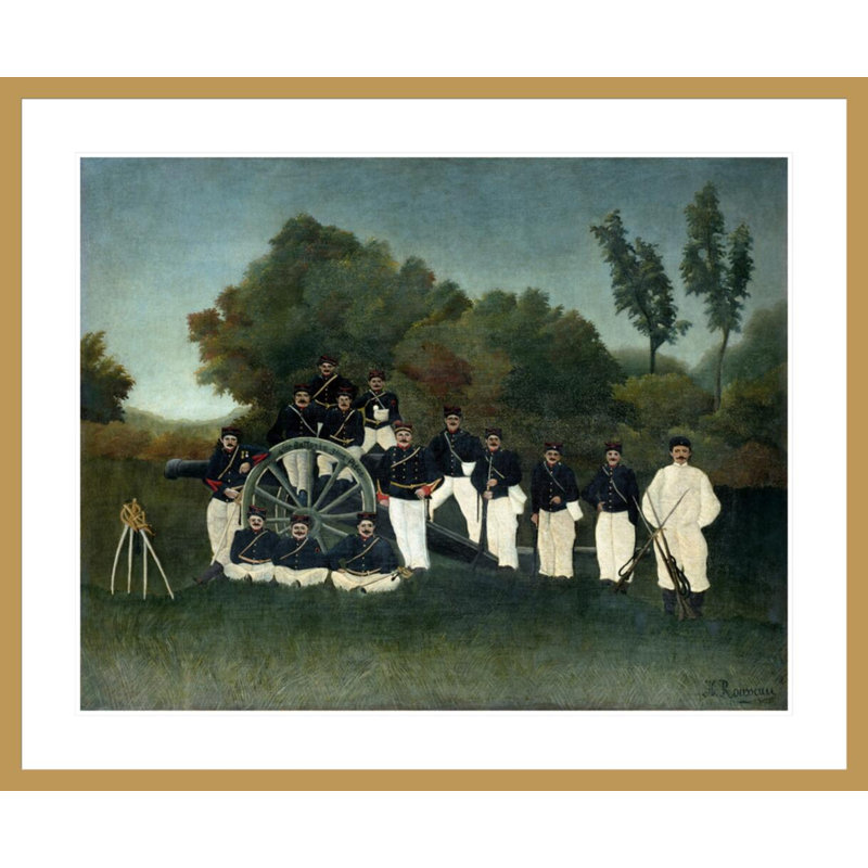 Artillerymen (Les Artillers) par Henri Rousseau, impression giclée sur cadre, H 33,5 po x l 40,78 po