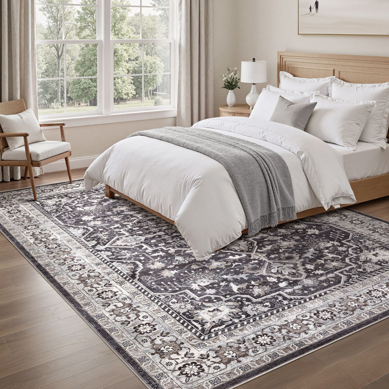Tapis noir Aasen Boho Tribal, Noir, Rectangle 9 pi x 12 pi