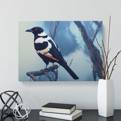 Striking Magpie Bird - Wrapped Canvas