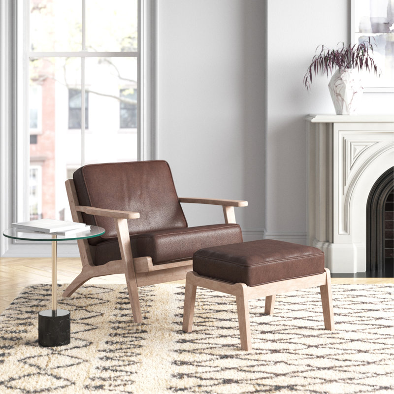 Adal Upholstered Armchair with Ottoman