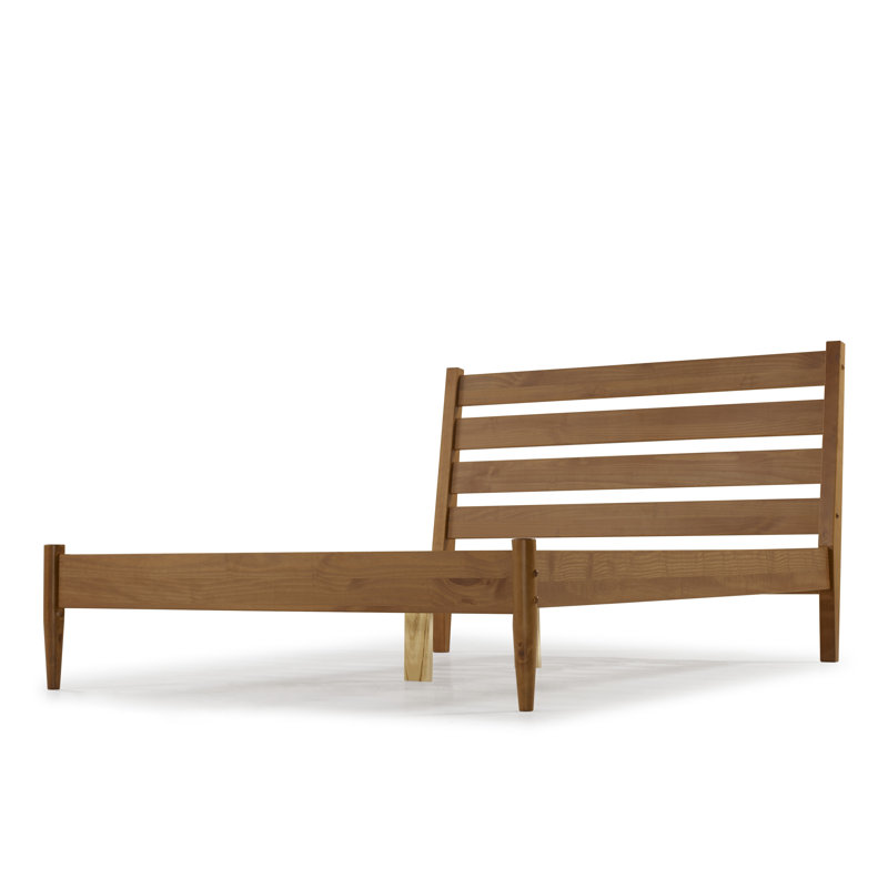 Ashlie Queen Size Solid Wood Bed, Castanho